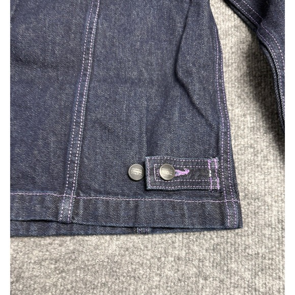 MARITHE FRANCOIS GIRBAUD Vintage‎ Womens XL Berry Denim X-Frame Jeans Jacket - Picture 6 of 12
